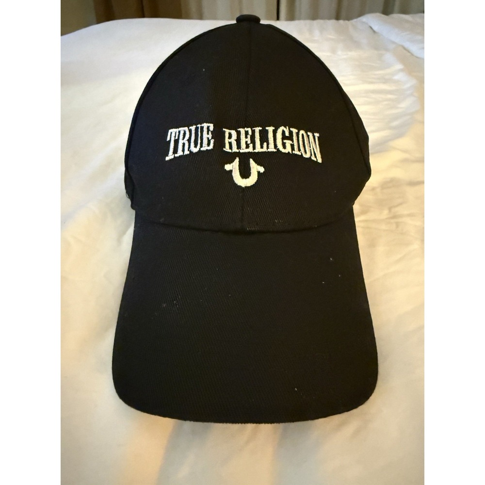 True Religion Adult Hat Cap‎ Strapback Black White